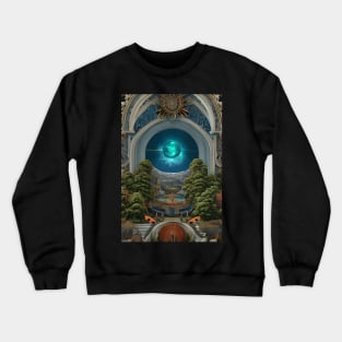 Surrealist painting like digital art of the Monad of creation in the Garden of Eden Crewneck Sweatshirt